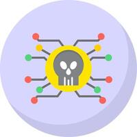 informatica attacco piatto bolla icona vettore