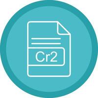 cr2 file formato linea Multi cerchio icona vettore