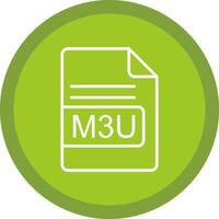 m3u file formato linea Multi cerchio icona vettore