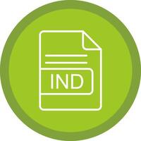 ind file formato linea Multi cerchio icona vettore