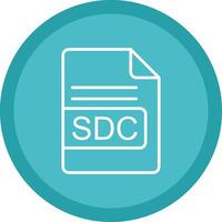 sdc file formato linea Multi cerchio icona vettore