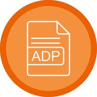 adp file formato linea Multi cerchio icona vettore