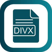 divx file formato glifo pendenza angolo icona vettore