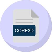 core3d file formato piatto bolla icona vettore