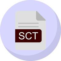 sct file formato piatto bolla icona vettore