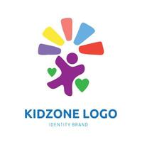 ragazzo zona o scuola materna logo design per il branding e identità vettore