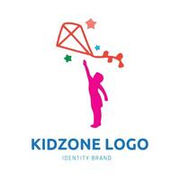 ragazzo zona o scuola materna logo design per il branding e identità vettore