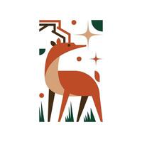 illustrazione 41 geometrico cervo vettore