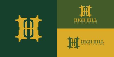 astratto iniziale lettera h o hh logo nel giallo colore isolato su multiplo sfondo colori. il logo è adatto per Residenziale commerciale cassonetto Servizi icona logo design ispirazione modelli. vettore