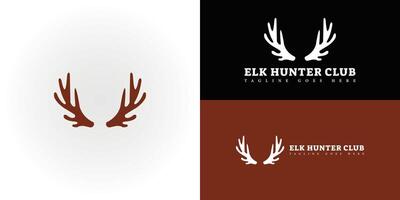 astratto cervo corna logo nel Marrone colore isolato su multiplo sfondo colori. il logo è adatto per alce cacciatore club icona logo design ispirazione modelli. vettore