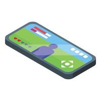 gioco su smartphone icona isometrico . digitale App vettore