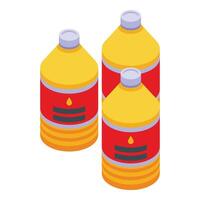 olio bottiglie icona isometrico . naturale salutare olio vettore