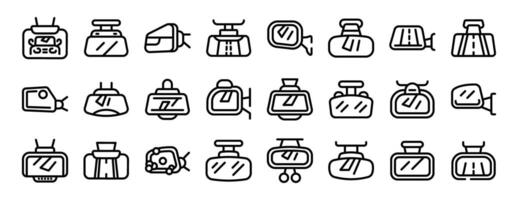 retrovisore specchio icone impostato schema . auto trasporto vettore