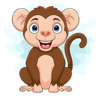 cartone animato scimmia su bianca sfondo vettore