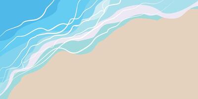 estate sfondo con spazio per testo. blu mare onda. piatto illustrazione. sabbia e oceano acqua cartone animato modello con copia spazio. vacanza e tropicale concetto bandiera per carta, manifesto, Annunci, carta. vettore