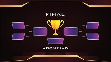 moderno sport gioco disposizione torneo campionato concorso palcoscenico supporto tavola con oro campione trofeo premio icona illustrazione sfondo vettore