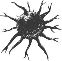 silhouette cancro cellula pieno nero colore solo vettore