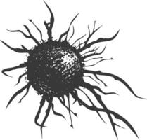 silhouette cancro cellula pieno nero colore solo vettore