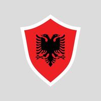 Albania bandiera nel scudo forma icona vettore
