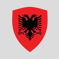Albania bandiera nel scudo forma icona vettore