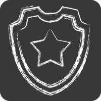 icona scudo 2. relazionato per sicurezza simbolo. gesso stile. semplice design illustrazione vettore