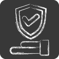 icona assicurazione. relazionato per sicurezza simbolo. gesso stile. semplice design illustrazione vettore