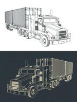 contenitore trattore trailer camion progetti vettore