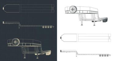 4 asse letto basso trailer progetti vettore