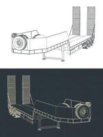 3 asse letto basso trailer progetti vettore