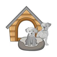 illustrazione di cane Casa vettore