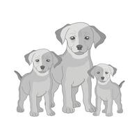 illustrazione di cane famiglia vettore