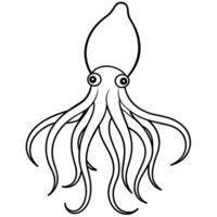 calamaro animale piatto stile illustrazione vettore