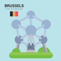 monumenti e punti di riferimento collezione. il atomium. Bruxelles, Belgio vettore