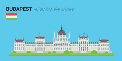monumenti e punti di riferimento collezione. ungherese parlamento. budapest, Ungheria vettore