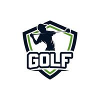 golf club scudo logo design modello vettore