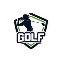 golf club scudo logo design modello vettore