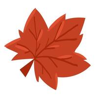 rosso acero foglia nel piatto design. autunno albero fogliame. canadese simbolo. illustrazione isolato. vettore