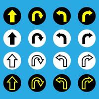 sinistra e giusto direzione freccia icona, uno modo solo, u girare cartello simbolo. vettore