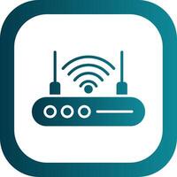 Wi-Fi router glifo pendenza angolo icona vettore