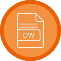 dw file formato linea Multi cerchio icona vettore