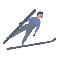 sciare Maglione attraversare icona cartone animato . volante slalom vettore