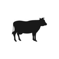 mucca silhouette illustrazione bianca sfondo vettore