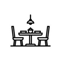 cenare tavolo schema stile icona, isolato sfondo vettore
