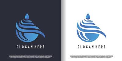acqua logo design con creativo astratto concetto premio vettore