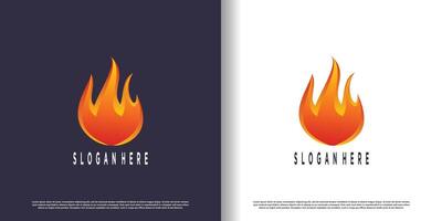 fuoco logo design con creativo astratto concetto premio vettore