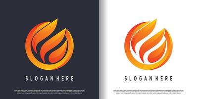 fuoco logo design con creativo astratto concetto premio vettore