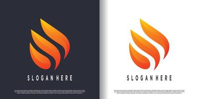 fuoco logo design con creativo astratto concetto premio vettore