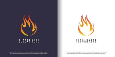 fuoco logo design con creativo astratto concetto premio vettore