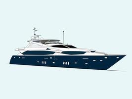 eccellente lusso alto risoluzione yacht illustrazione. vettore