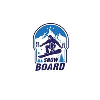 snowboard Vintage ▾ distintivo etichetta emblema logo design modello vettore